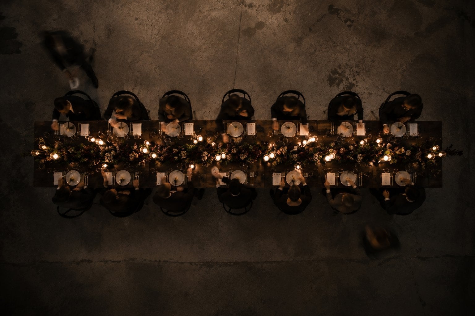The candlelit table at the KERCHER studio